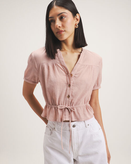 Blusa Rosa Con Lazo