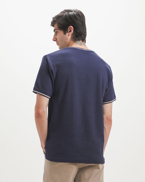 Playera Azul De Punto