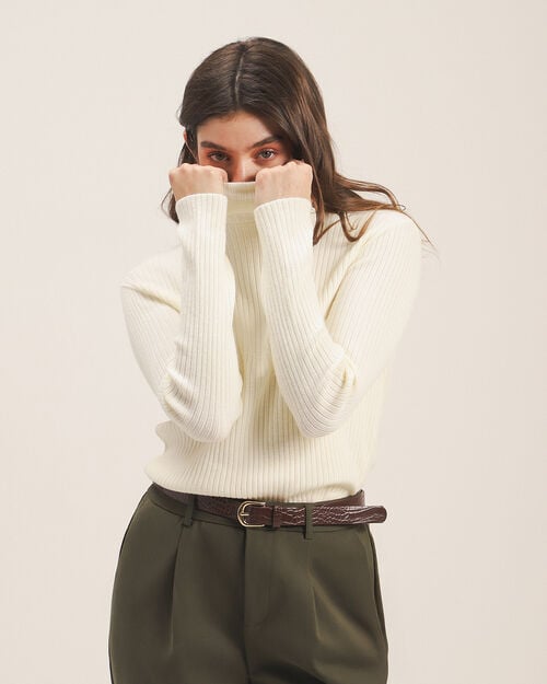 Top Beige Cuello Alto