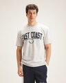 Playera Azul Estampada,BLANCO P1