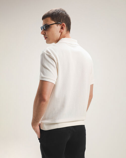 Polo Blanca Manga Corta