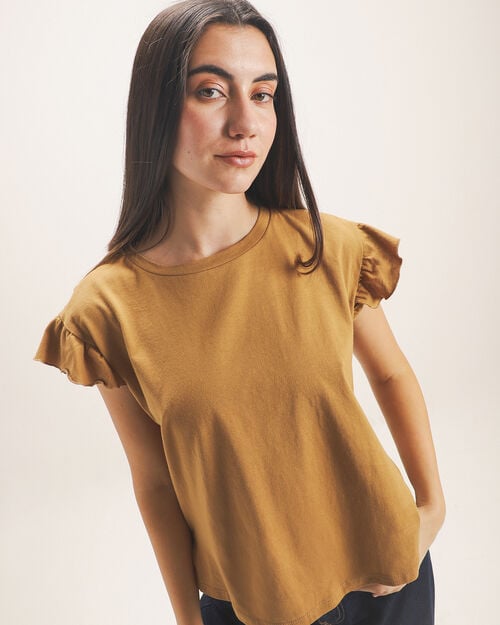 Blusa Beige Volantes