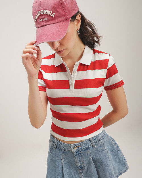 Polo Cropped Rayas