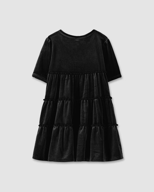 Vestido Manga Corta Negro