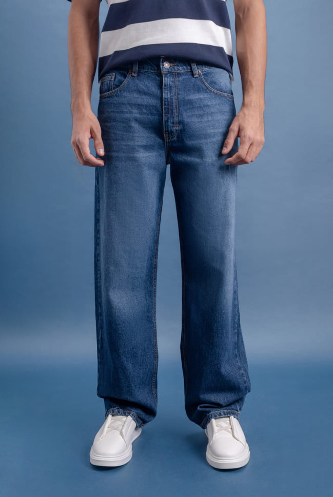 jeans relaxed amplios para hombre c&a