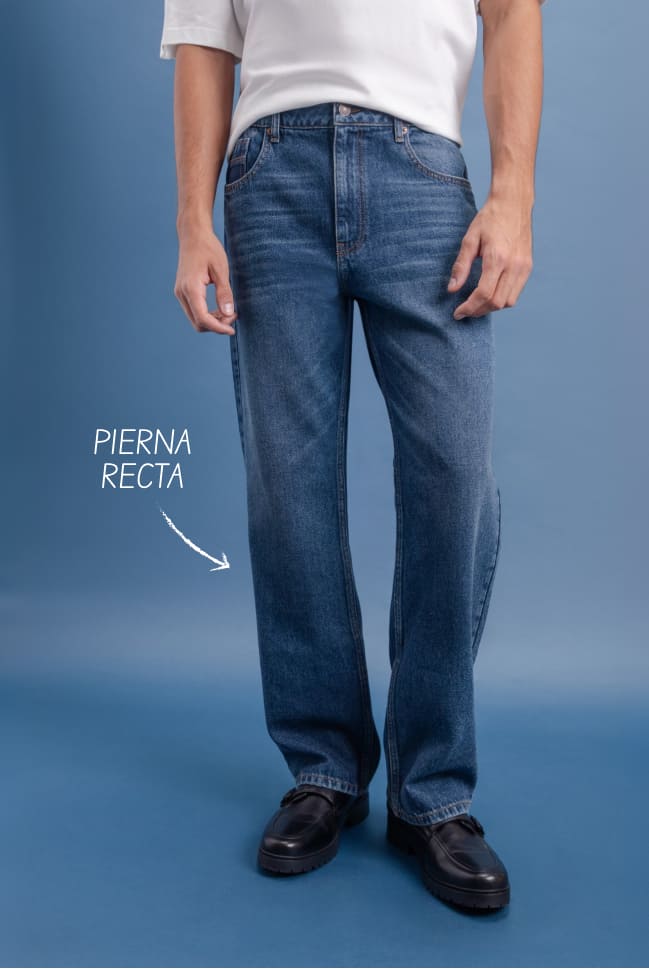 jeans straight rectos para hombre c&a