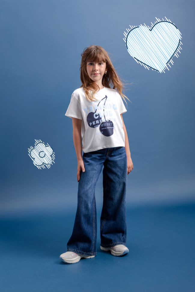 jeans wide leg anchos para kids niña en c&a