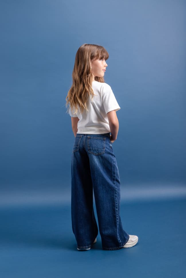 jeans wide leg anchos para kids niña en c&a