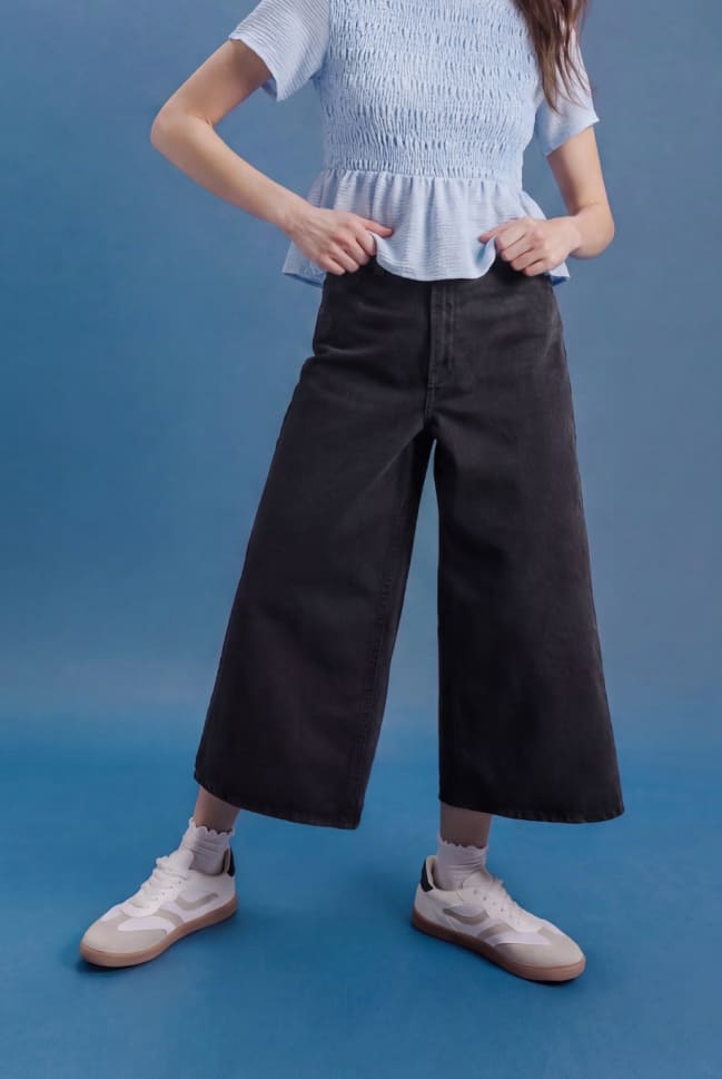 jeans culotte pierna ancha para mujer c&a