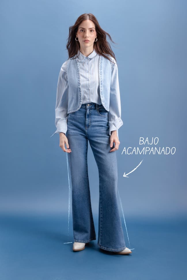 jeans flare acampanados para mujer c&a