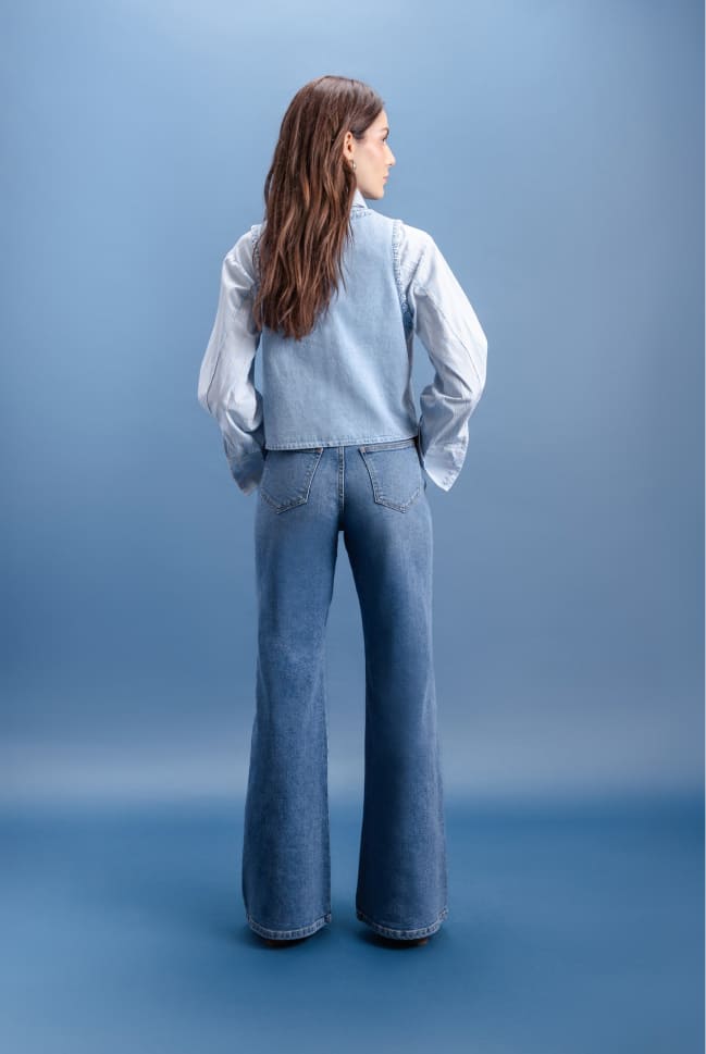 jeans flare acampanados para mujer c&a