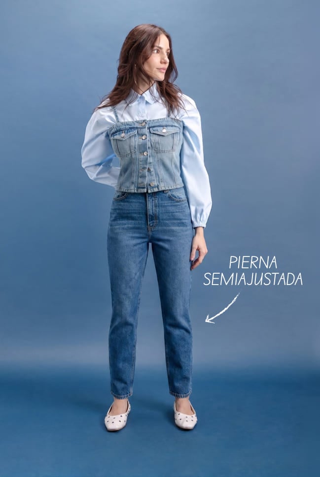 mom fit jeans de tiro alto para mujer c&a