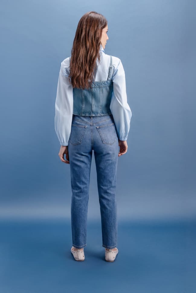 mom fit jeans de tiro alto para mujer c&a