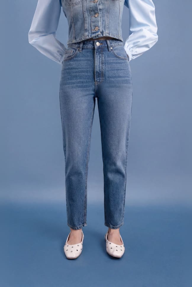 mom fit jeans de tiro alto para mujer c&a