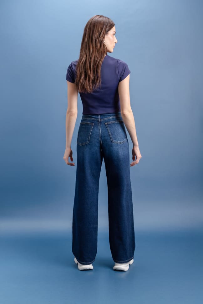 jeans straight wide para mujer c&a