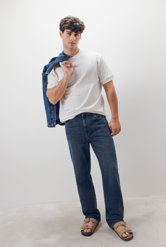 jeans relaxed amplios para hombre c&a