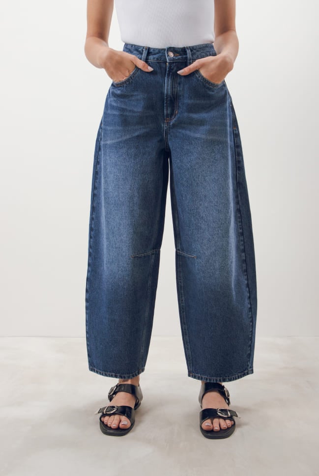 jeans fit barrel relajados para mujer c&a