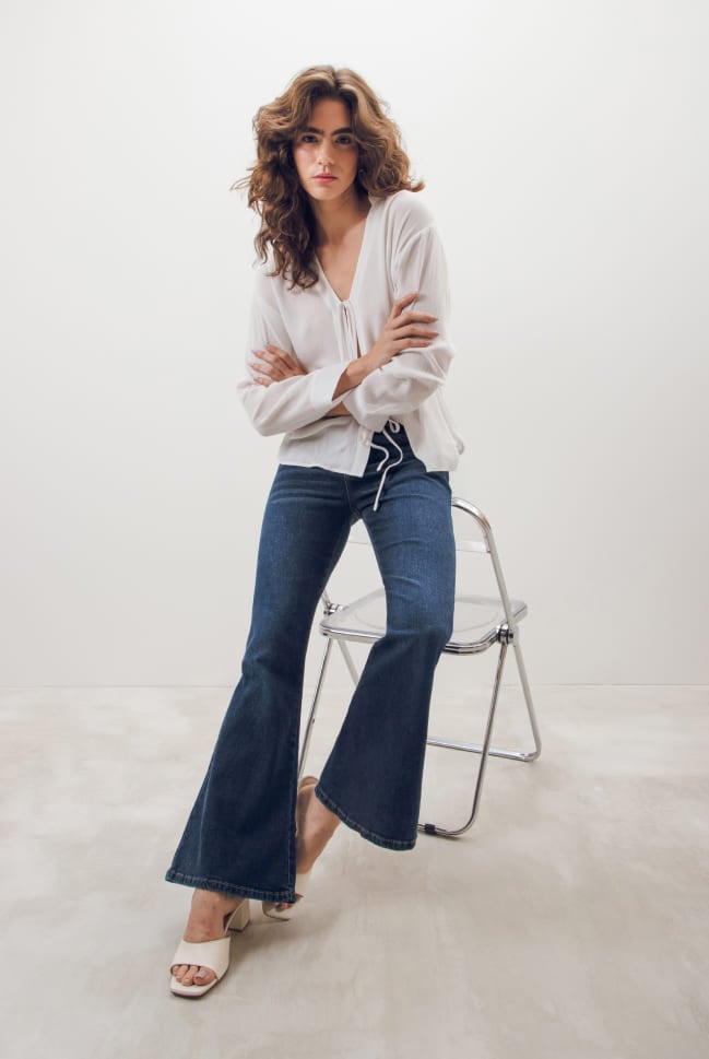 jeans flare acampanados para mujer c&a