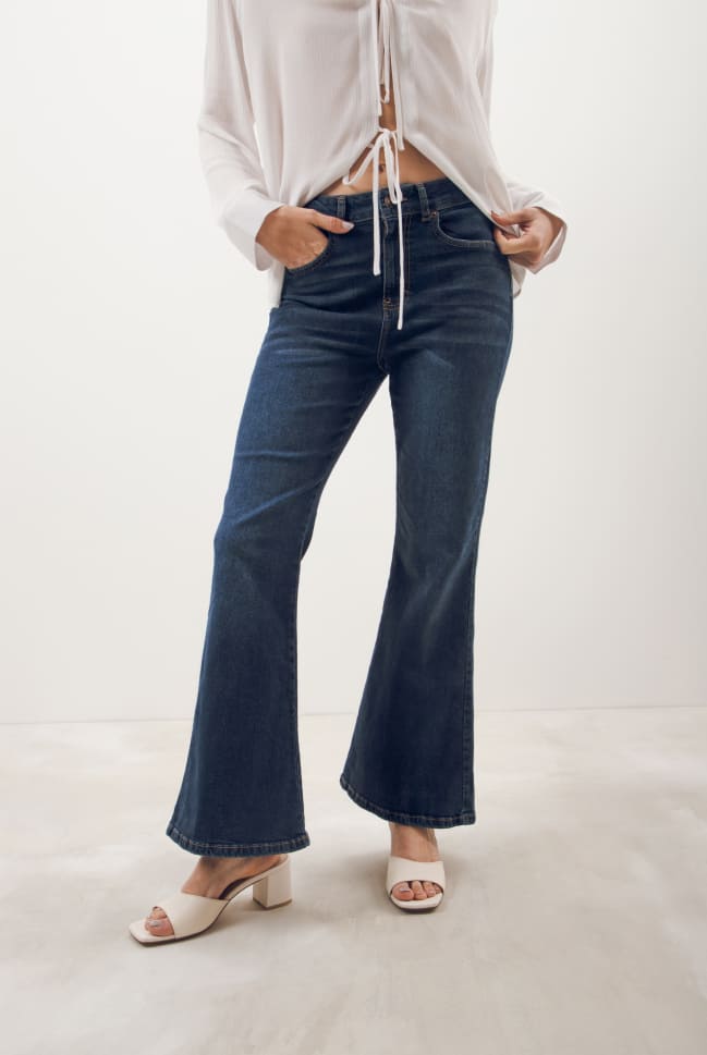 jeans flare acampanados para mujer c&a