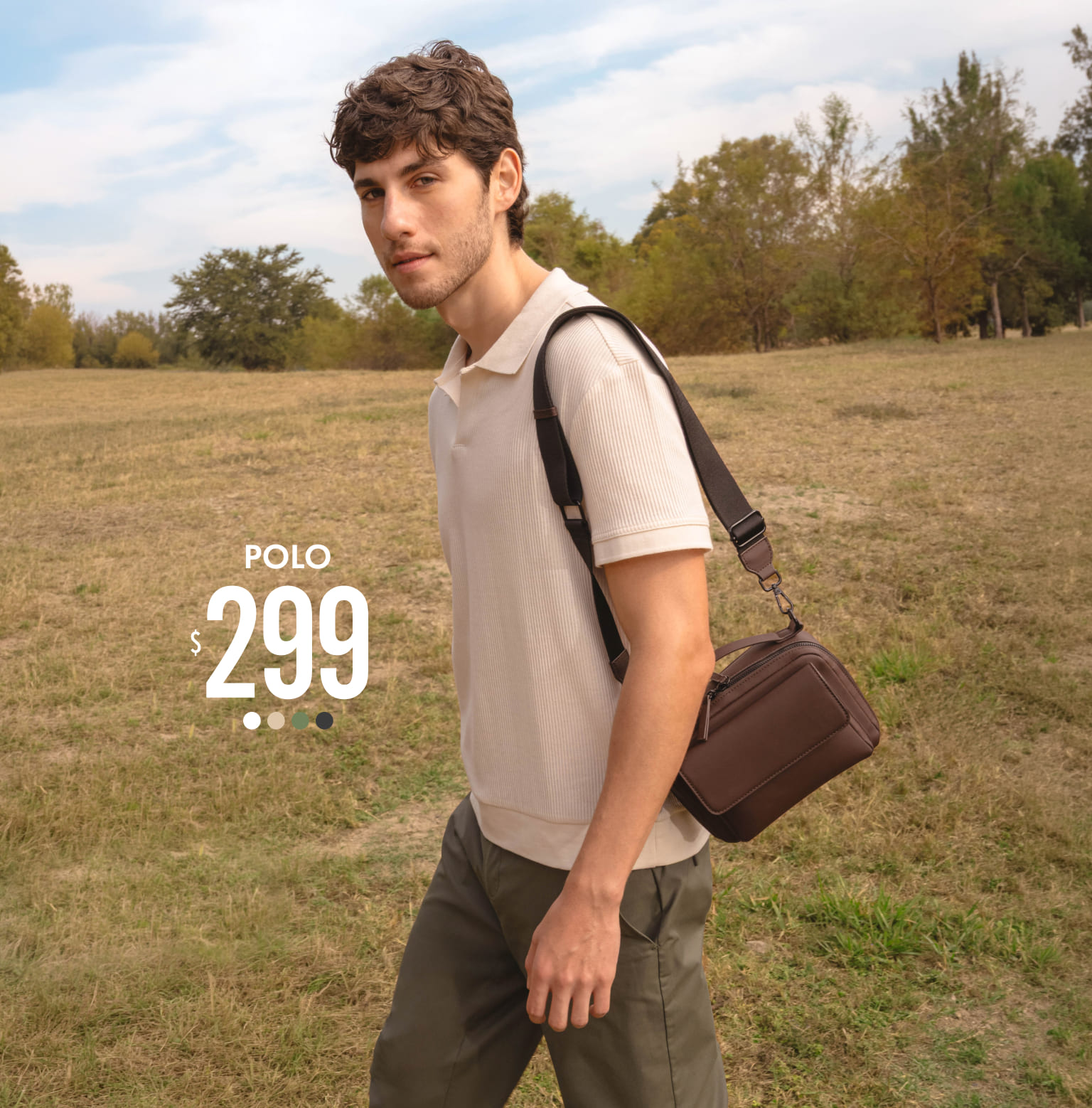 polo textura manga corta c&a