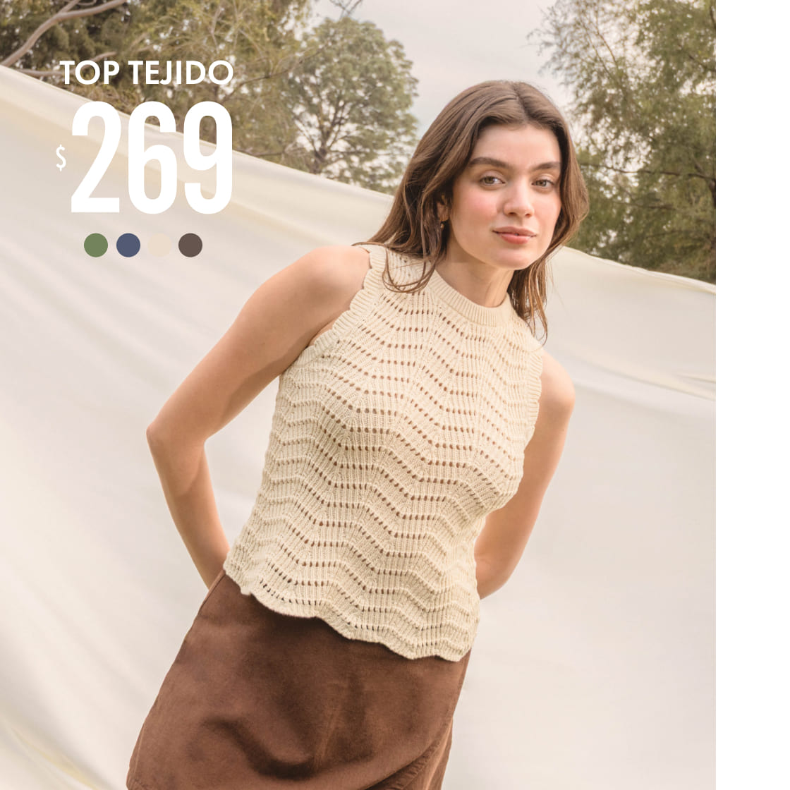 top halter tejido c&a