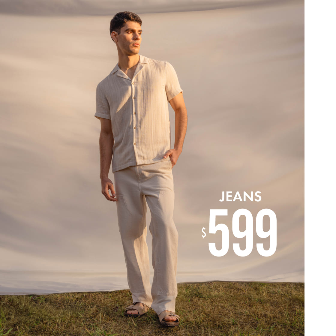 jeans wide leg carpintero hombre c&a