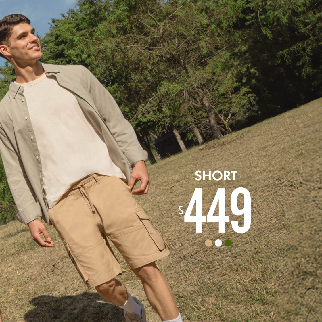 short bolsillos cargo hombre c&a