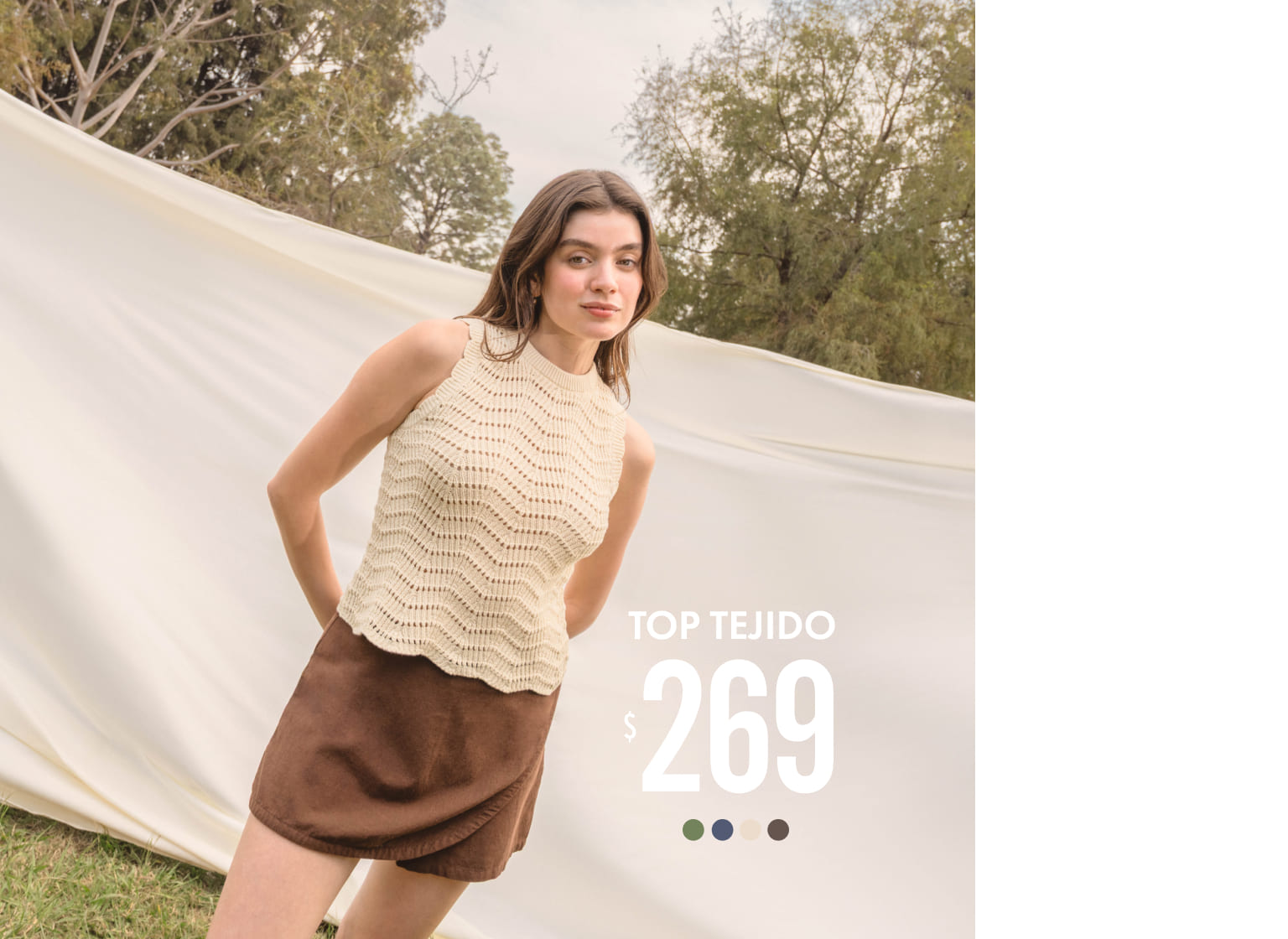 top halter tejido c&a