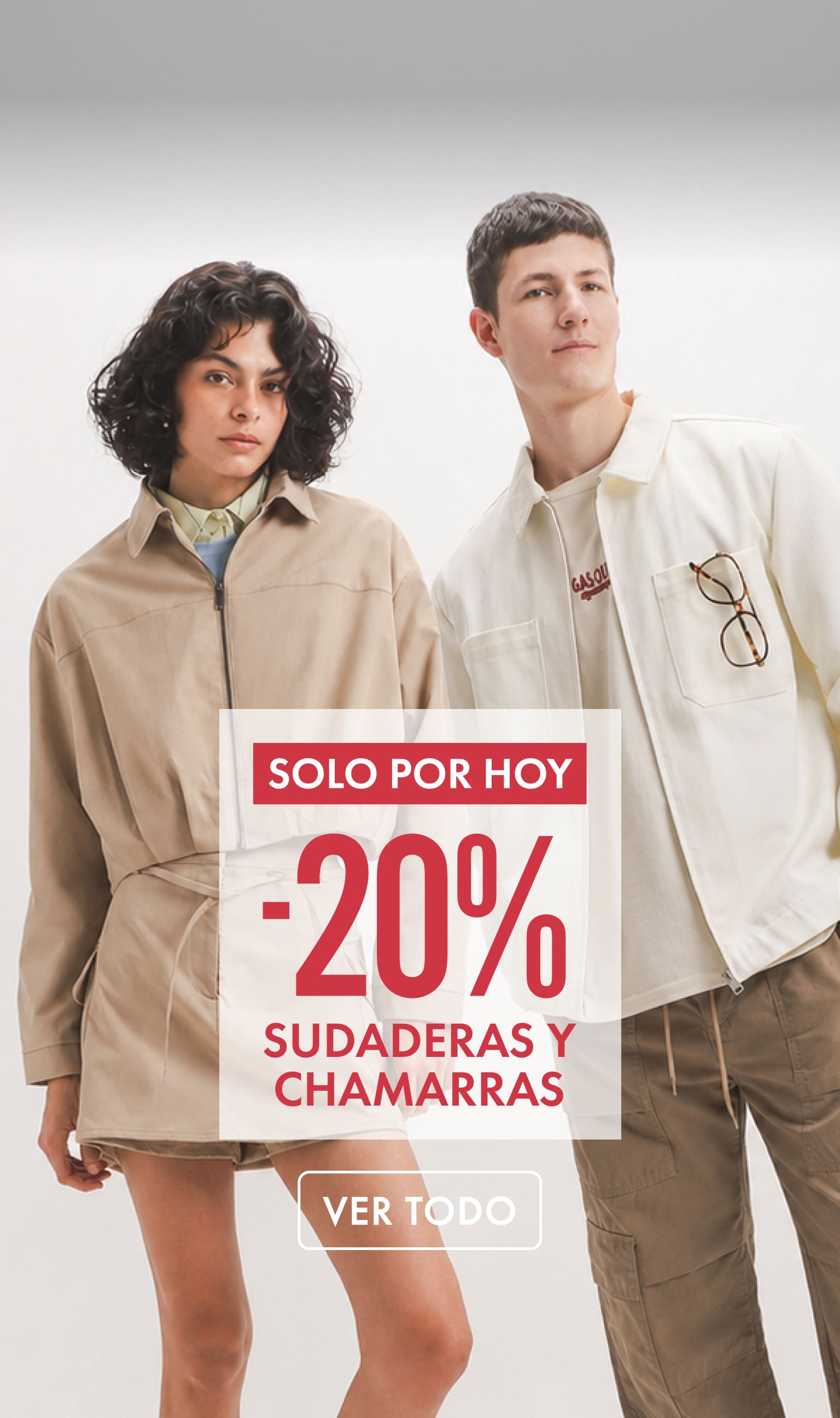 -20% de descuento en chamarras y sudaderas