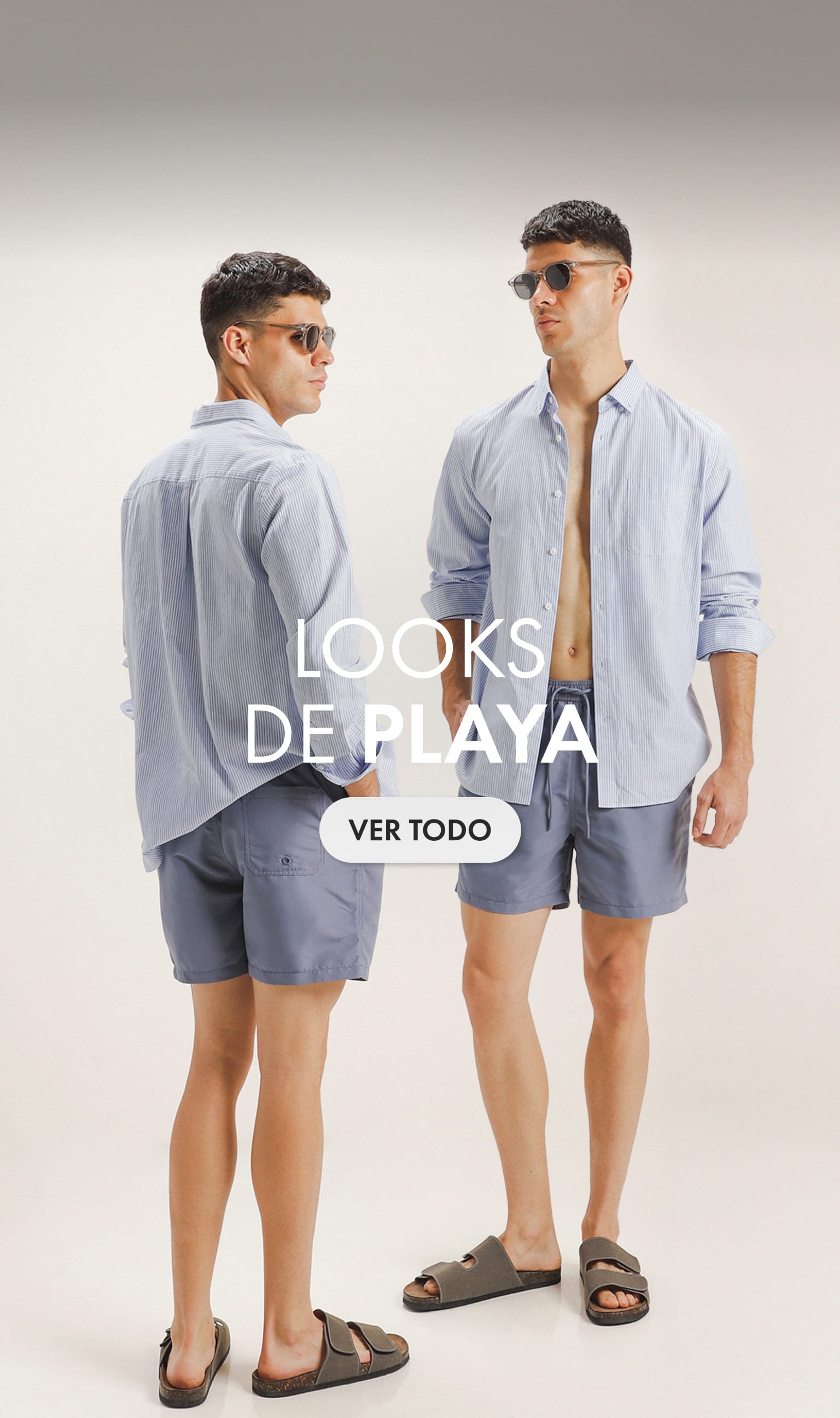 looks de playa para hombre en c&a
