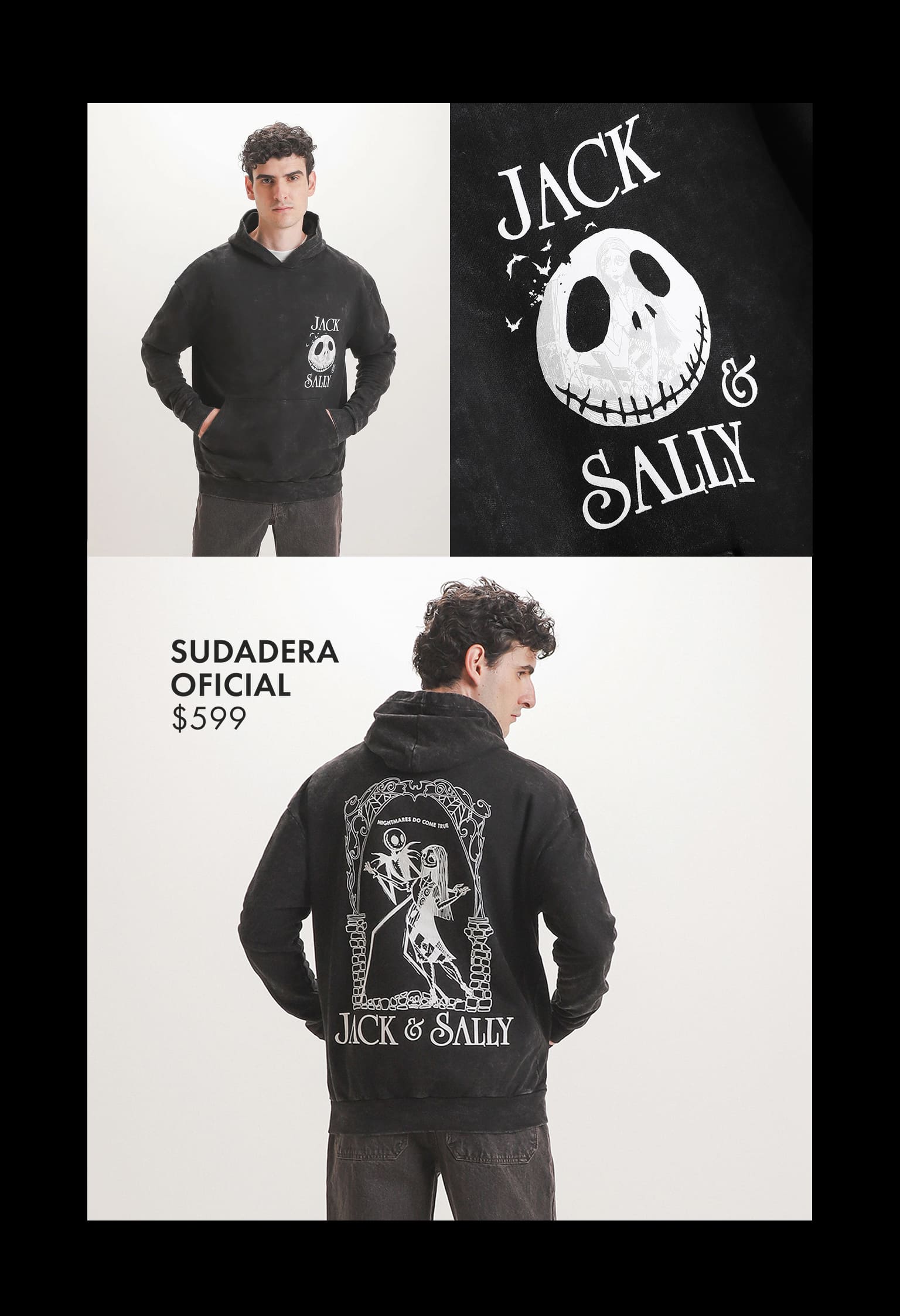 sudadera de jack y sally hombre