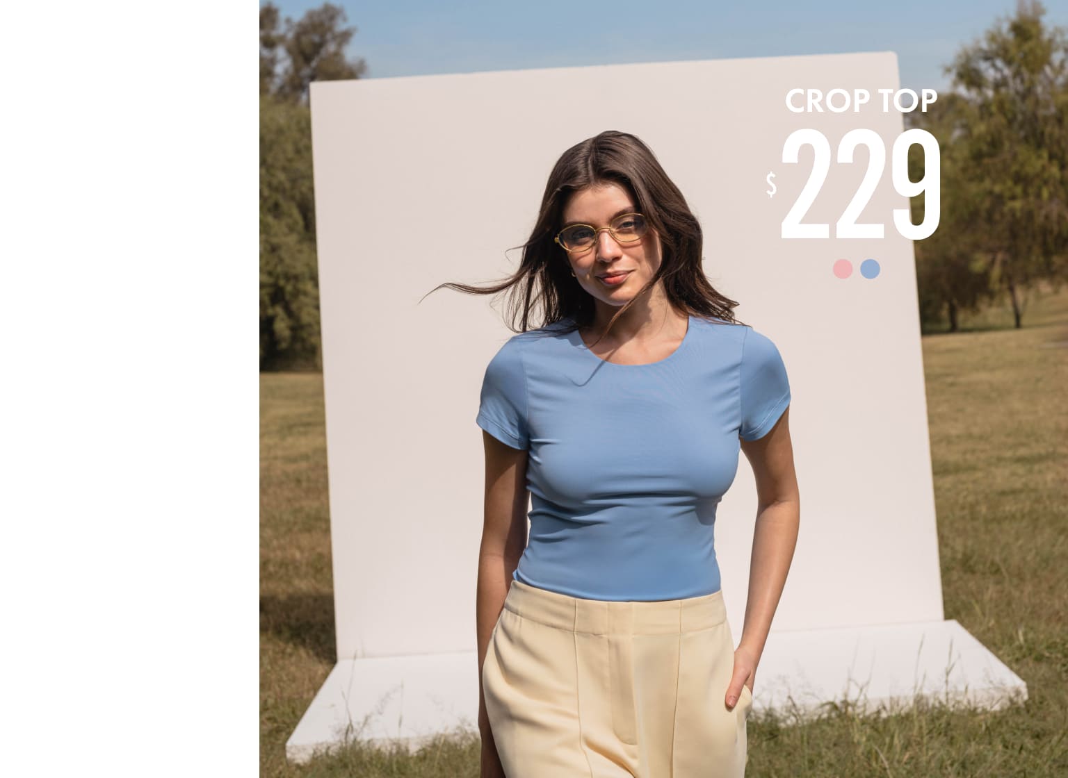 crop top b&aacute;sico azul c&a