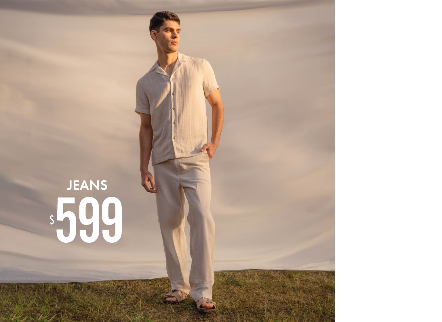 jeans wide leg carpintero hombre c&a