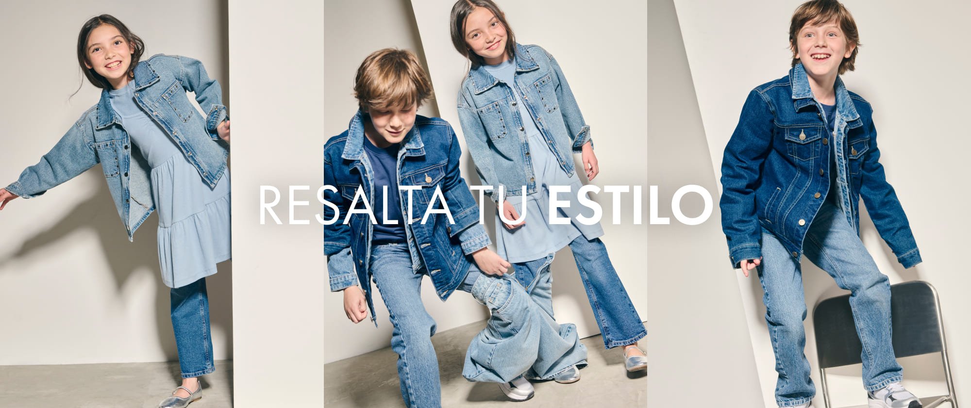 looks denim para niños y niñas