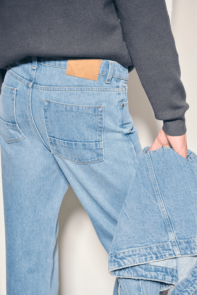pantalón de mezclilla recto para hombre