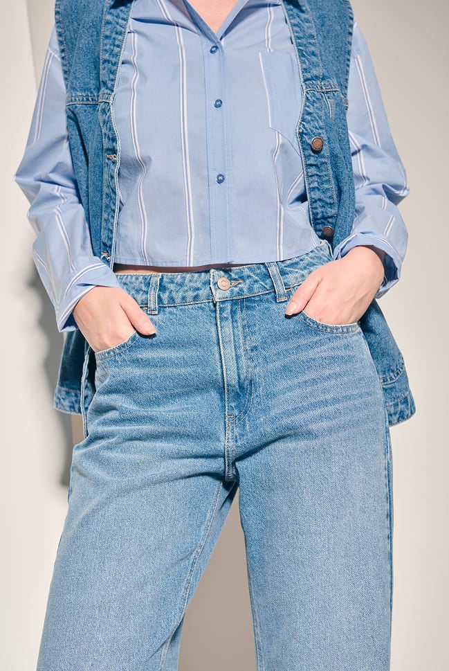 jeans rectos mezclilla mujer
