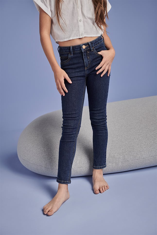 jeans skinny fit mezclilla para niña