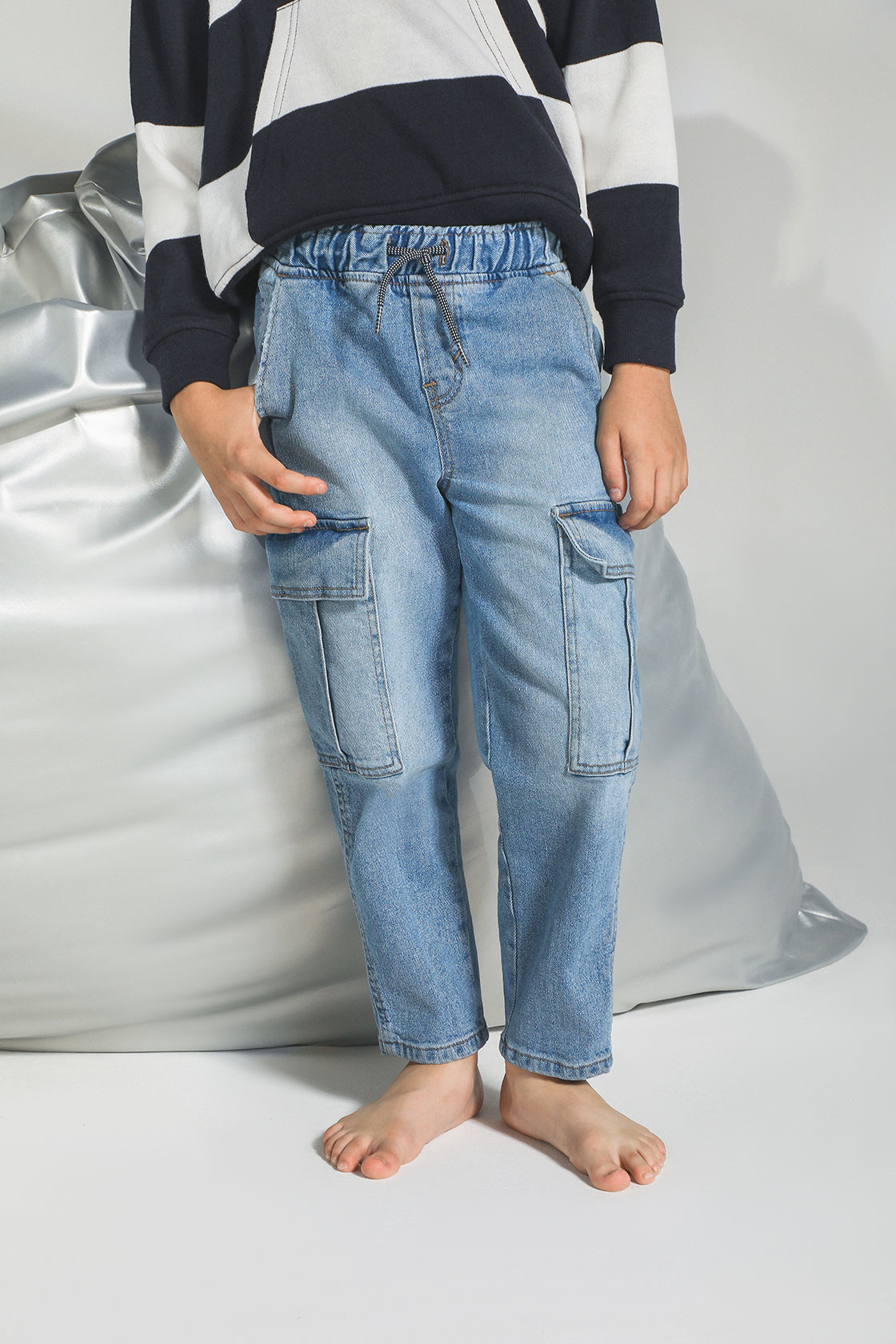 jeans loose fit mezclilla para niño