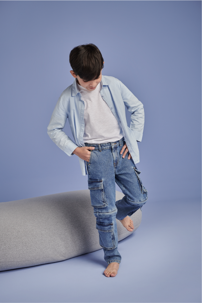 straight jeans fit mezclilla para niño