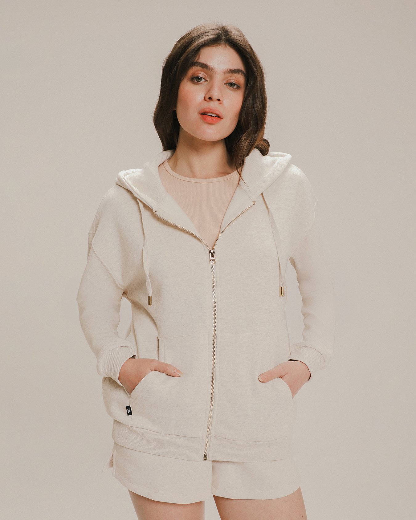 Hoodie Beige Cremallera Para mujer – C&A México