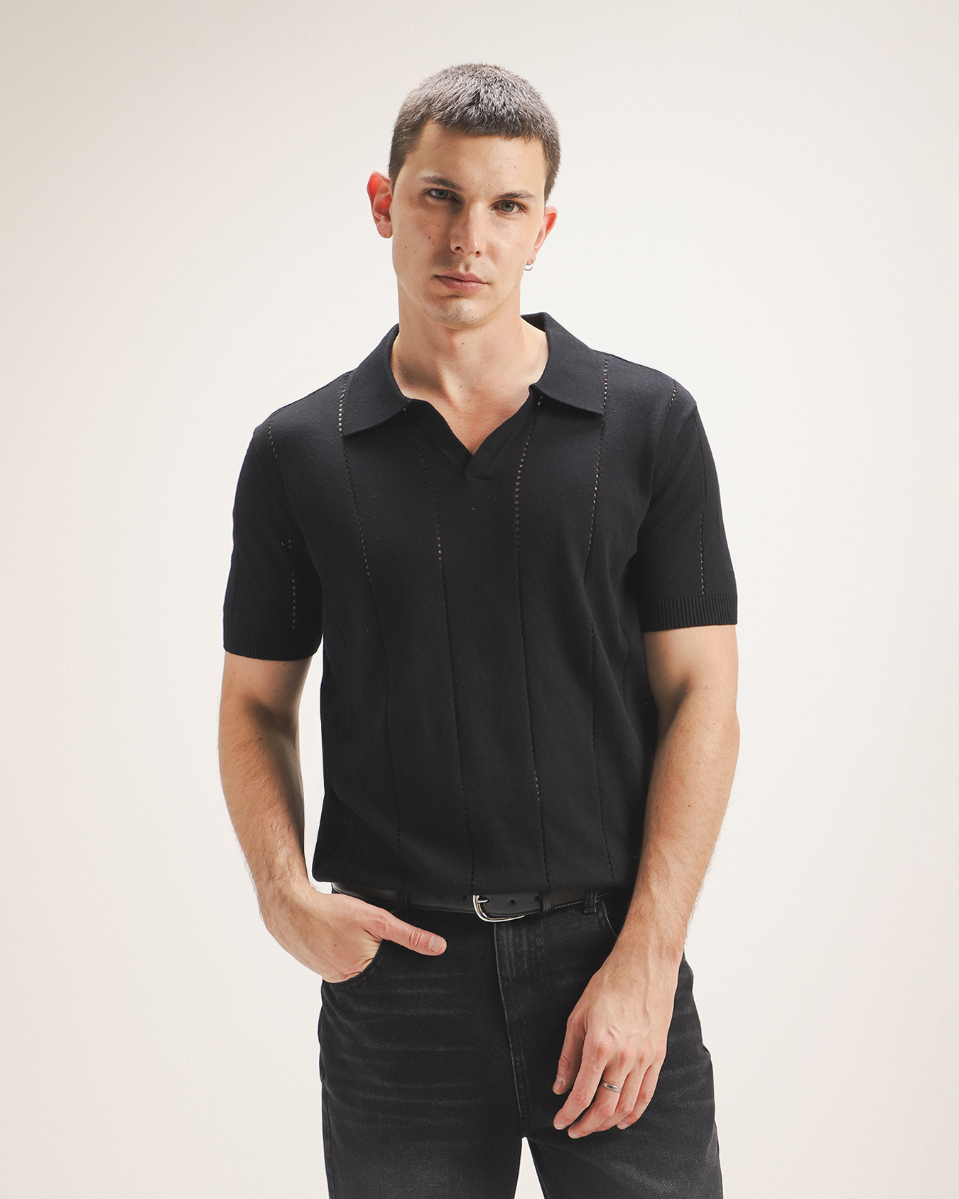 Playera Negra Polo