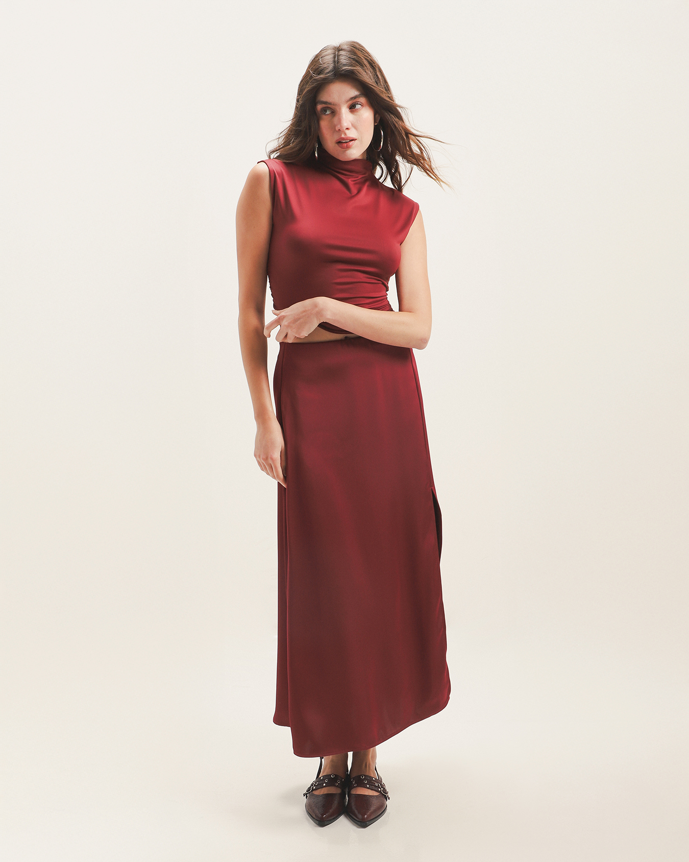 Falda Midi Roja