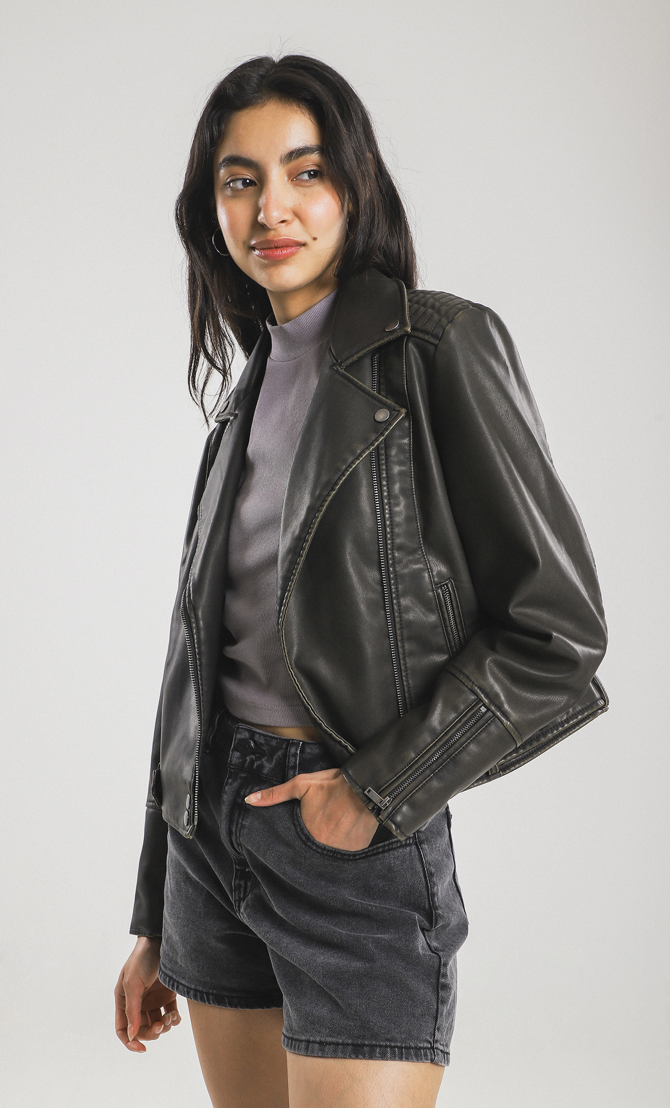 Chamarra Deportiva Chamarras De Cuero Forever 21 Biker Jacket