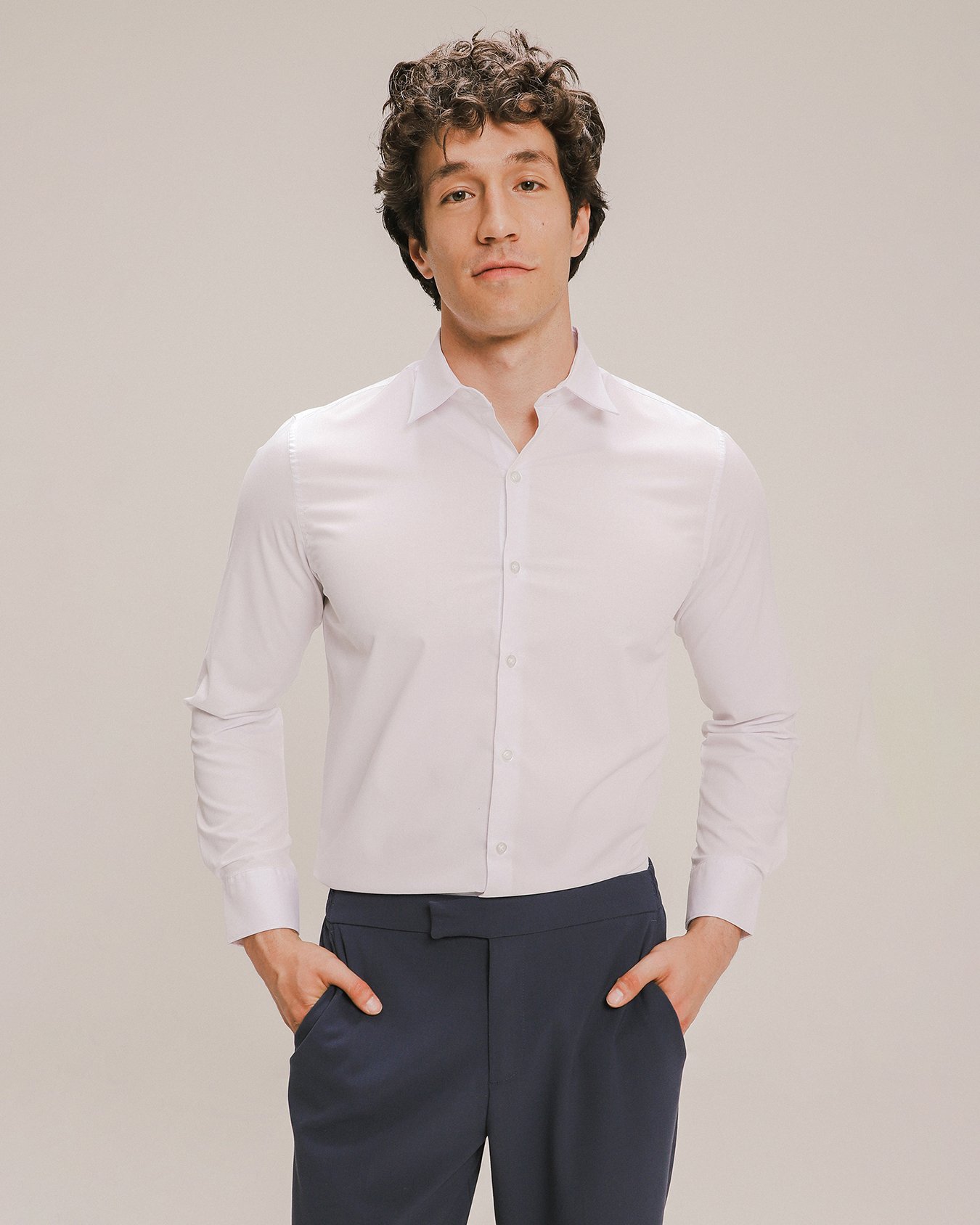Slim Fit Trajes De BaÃ±o Hombre C&a Camisa Blanca Slim Manga