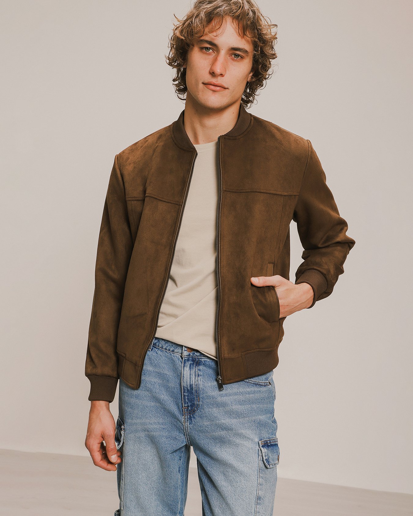 Chamarra Bomber Cazadoras De Hombre C&a Chamarra Bomber Efecto