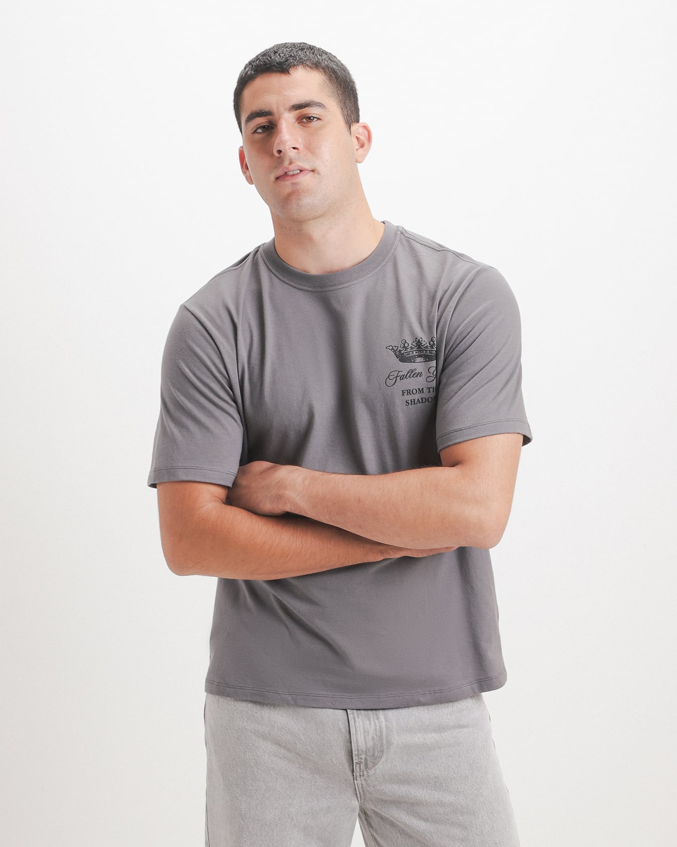 Playera Gris Texto