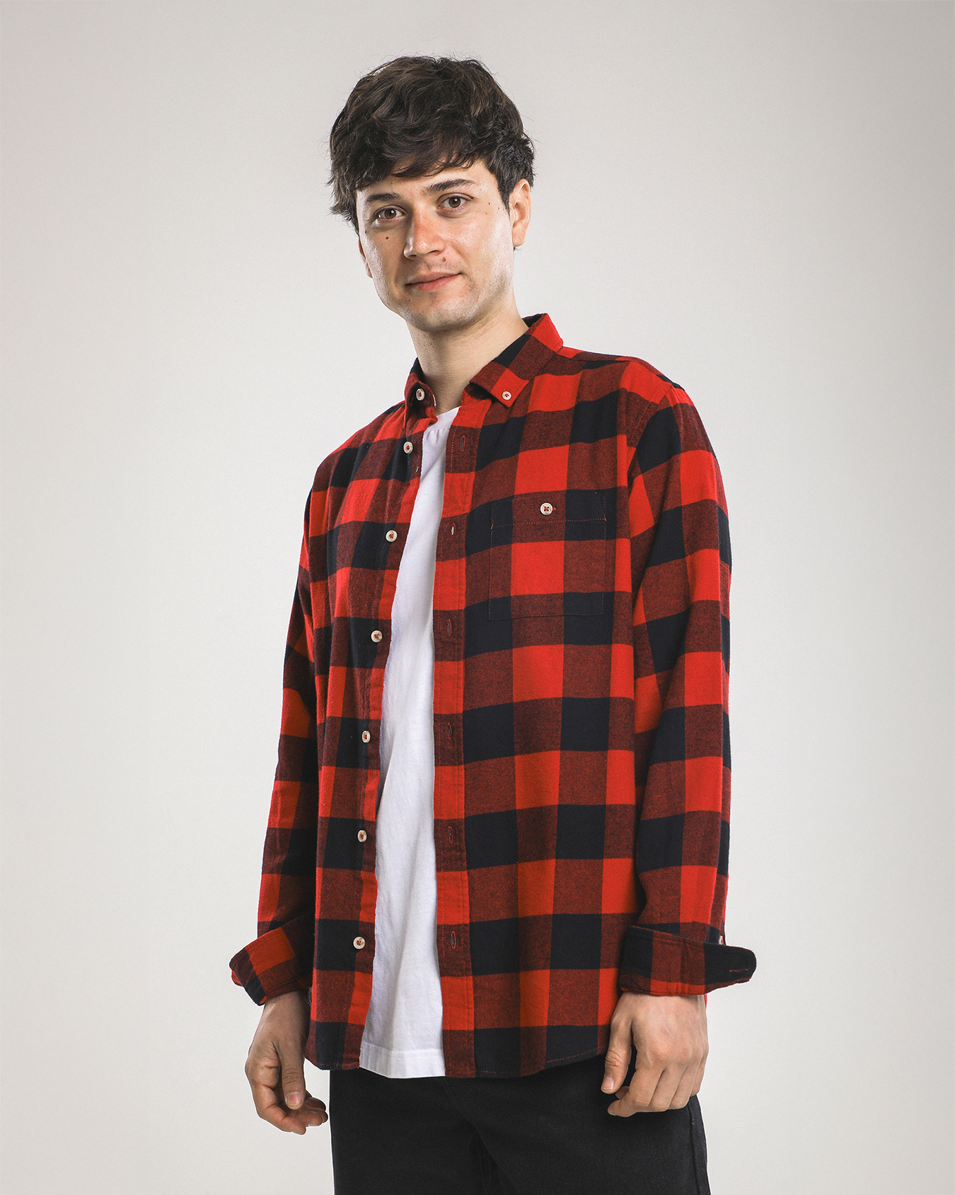 Flannel Camisa Roja A Cuadros Para NiÃ±o H&m Camisa Franela