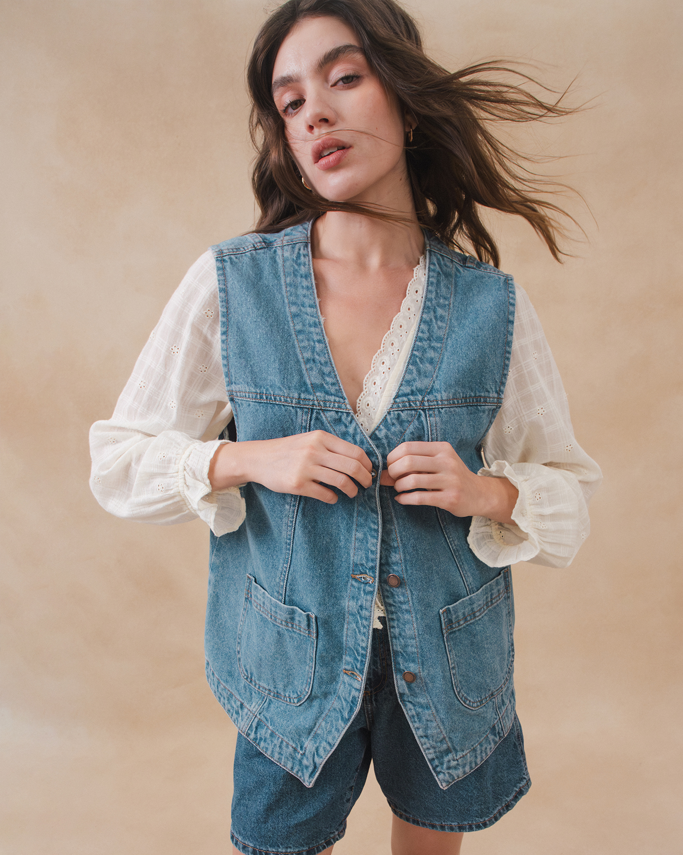 Chaleco De Mezclilla Oversize