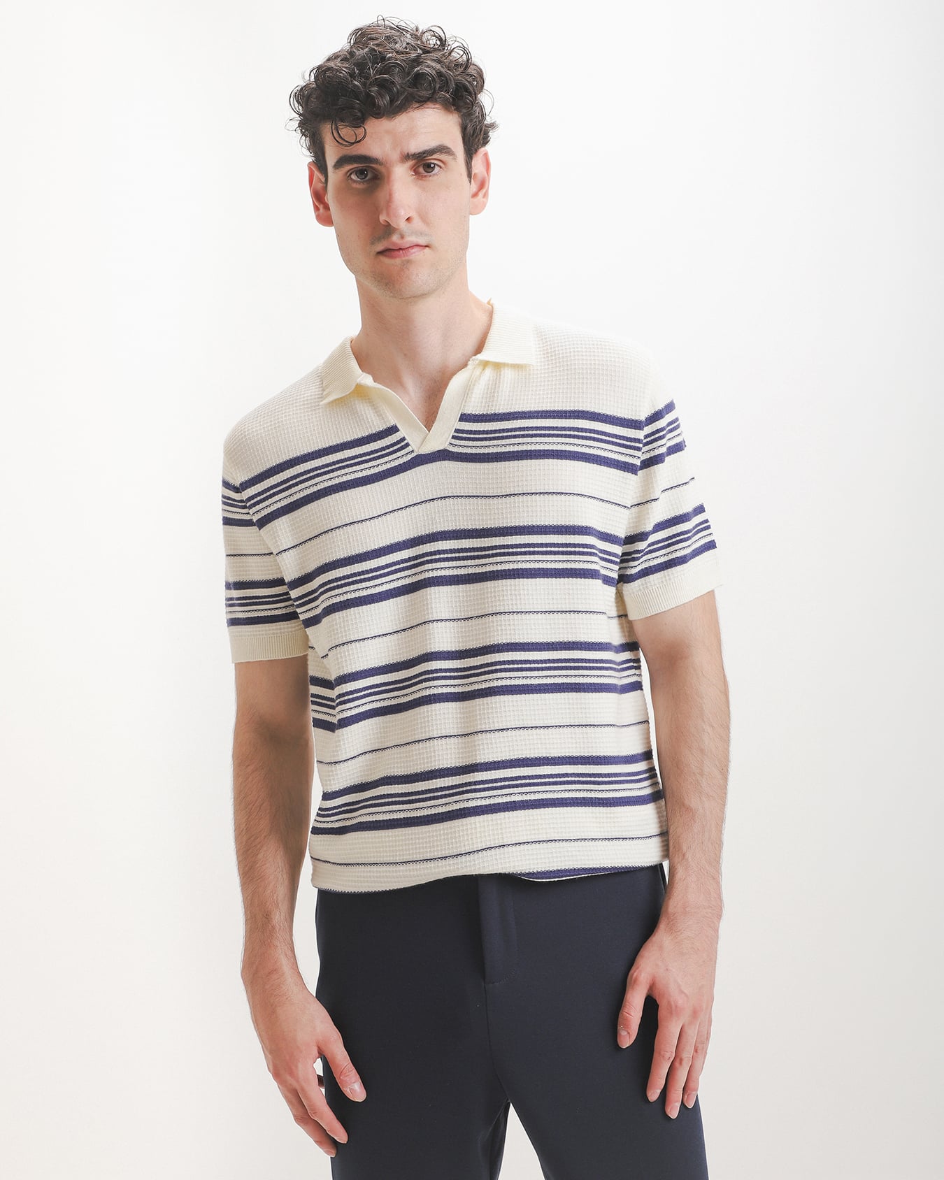Polo Blanca Rayas