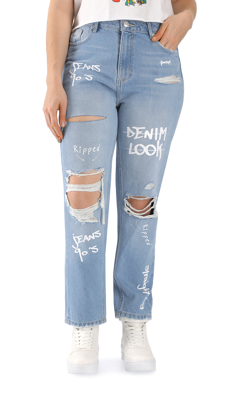 Jeans Straight Estampado